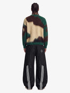 Embroidered Camouflage Shaggy Knitted Sweater