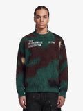 Embroidered Camouflage Shaggy Knitted Sweater