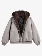 Theprecipice Fur Hooded Zip Up Quilted Jacket - 2510