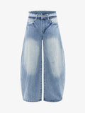 Vintage Washed Patchwork Distressed Scimitar Jeans