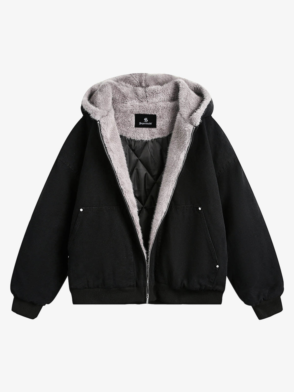 Theprecipice Fur Hooded Zip Up Quilted Jacket - 2510