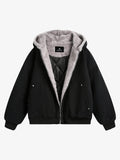 Theprecipice Fur Hooded Zip Up Quilted Jacket - 2510