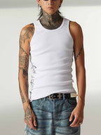 Street Ribbed Slim Fit Printed Vest