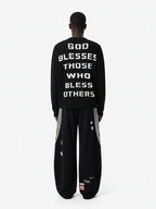 Street Cross Lettering Print Long-Sleeved T-Shirt - 2608