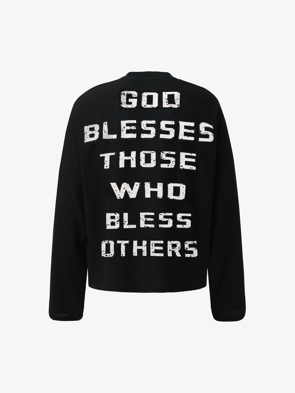 Street Cross Lettering Print Long-Sleeved T-Shirt - 2608