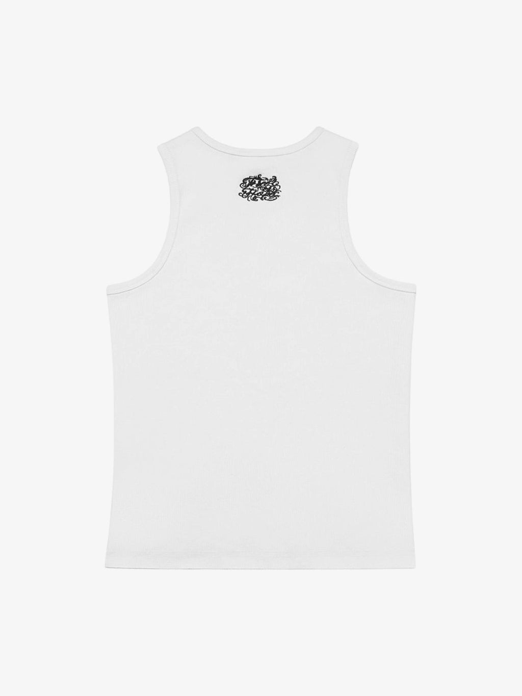 Gothic Lettering Embroidered Ribbed Vest - 2522