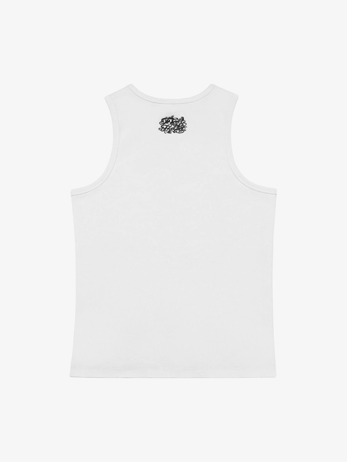 Gothic Lettering Embroidered Ribbed Vest - 2522