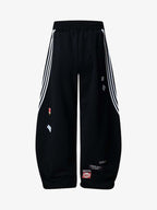 Street Patterned Striped Barrel Casual Pants