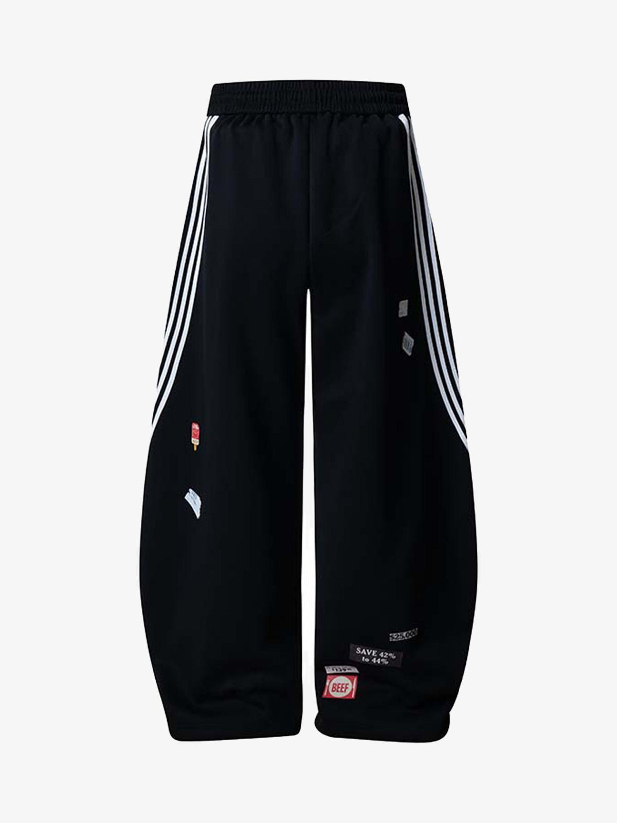 Street Patterned Striped Barrel Casual Pants