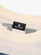 Waffle Knit Graphic Print Crewneck Sweatshirt - 2496
