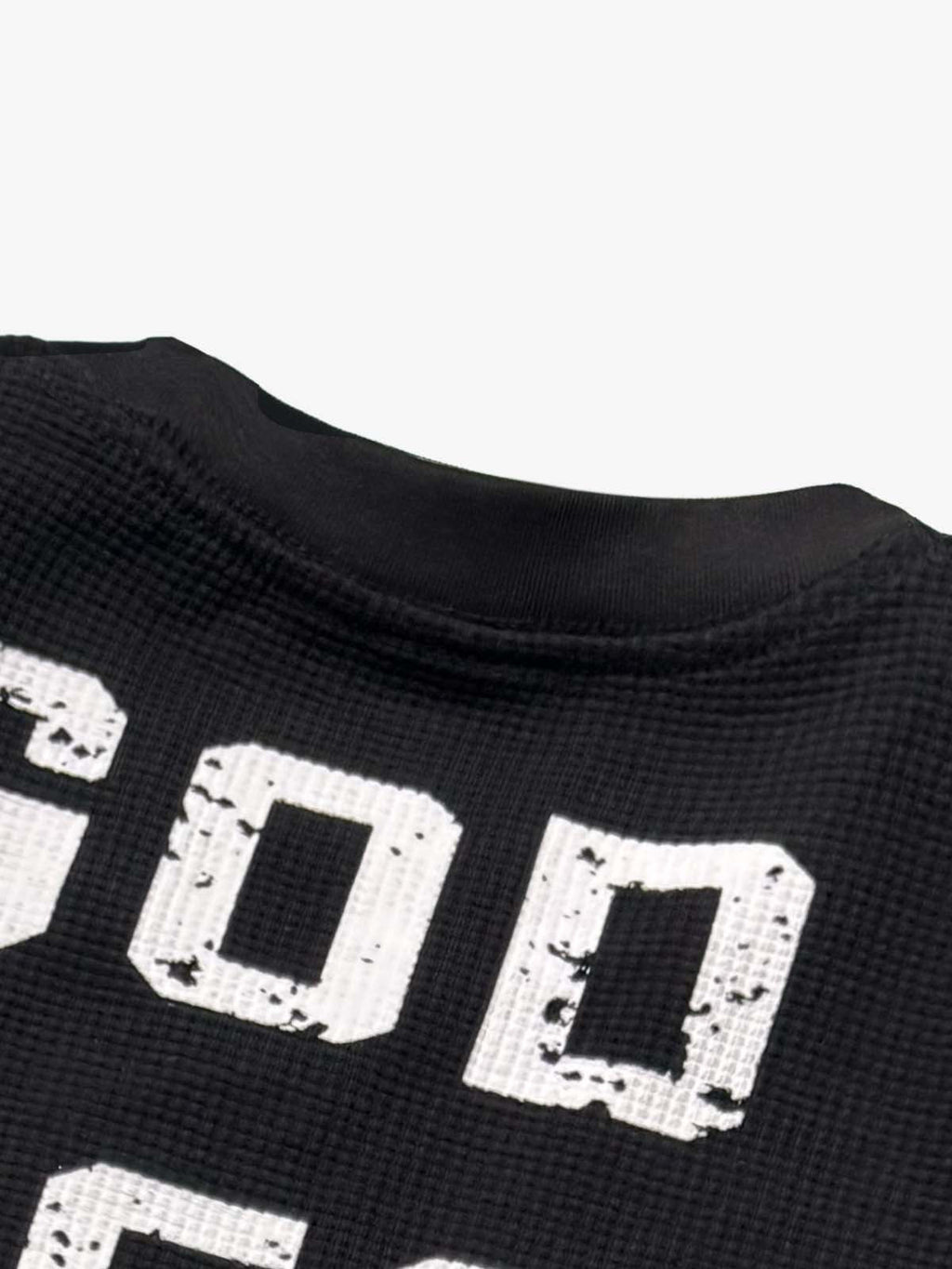 Street Cross Lettering Print Long-Sleeved T-Shirt - 2608