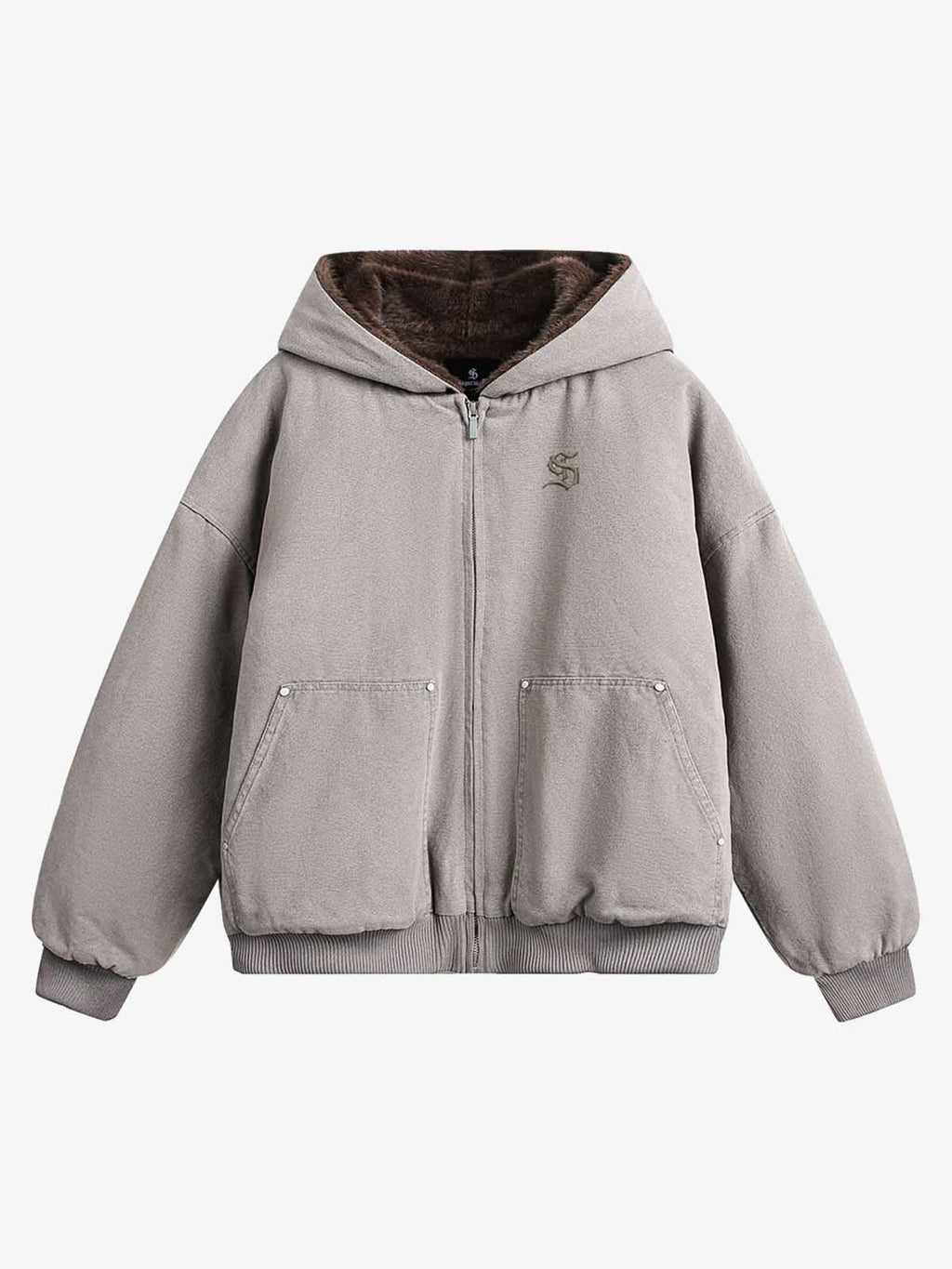 Theprecipice Fur Hooded Zip Up Quilted Jacket - 2510