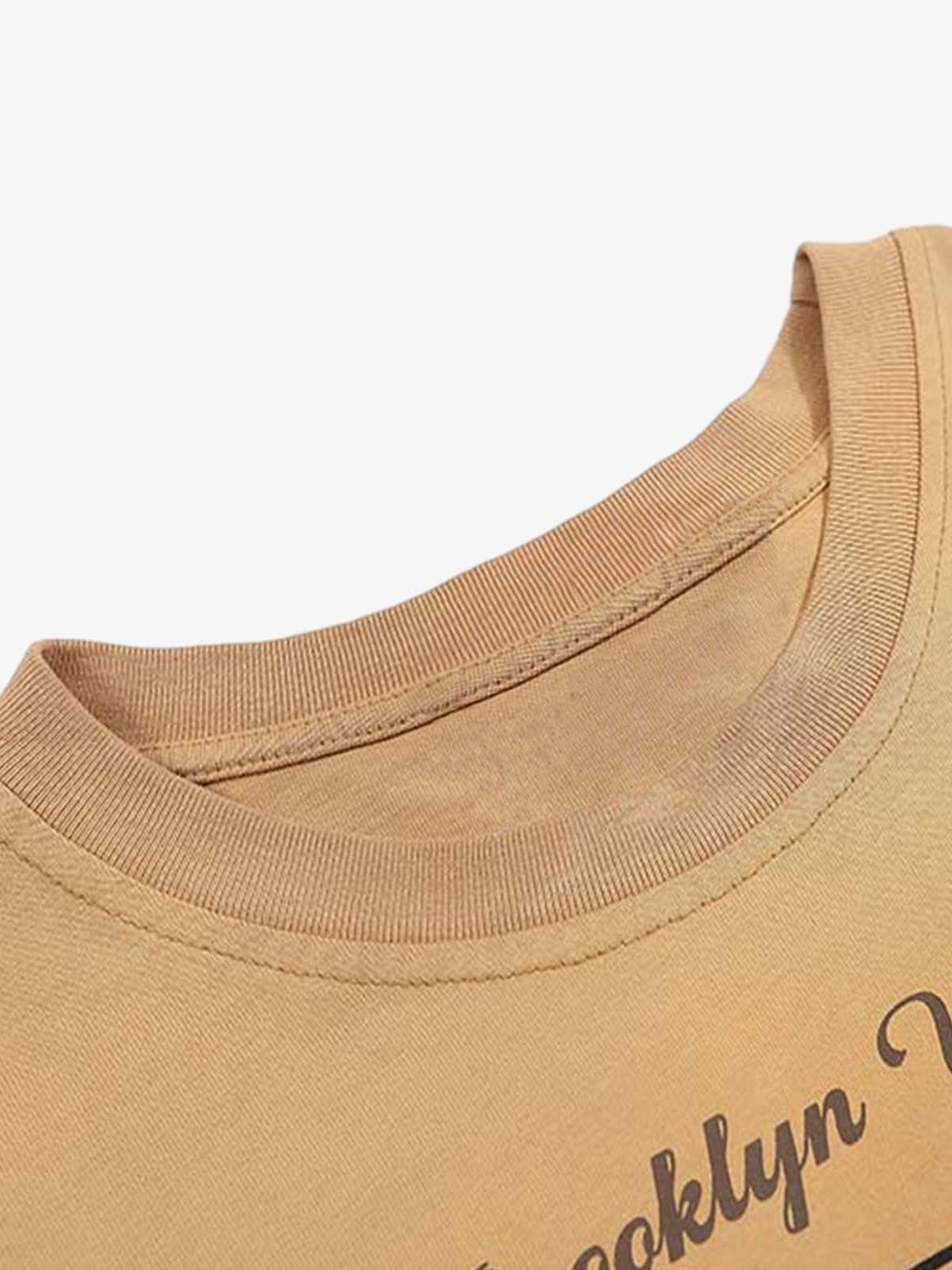 Letter Printed Washed Distressed Gradient Long Sleeve T-Shirt