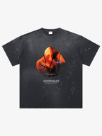 precipice Abstract Basketball Texture Graphic T-Shirt