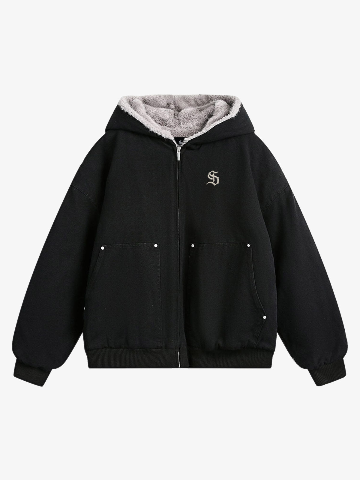 Theprecipice Fur Hooded Zip Up Quilted Jacket - 2510