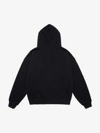 Letter Medal Embroidered Cardigan Fur Collar Zip Up Hoodie- 2502