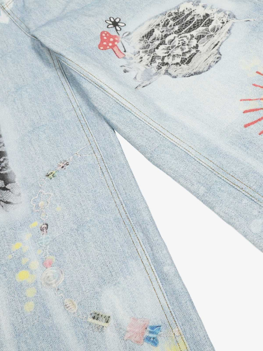 Retro Spray Graffiti Fun Straight Jeans - 2448