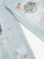 Retro Spray Graffiti Fun Straight Jeans - 2448