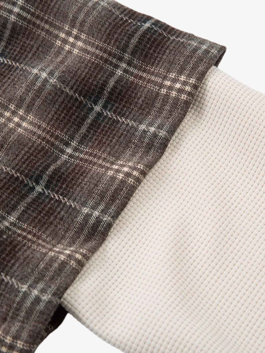 Cotton Street Distressed Plaid Faux Two-Piece Shirt