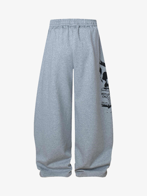Dark Street Character Print Waist Strap Detail Barrel Pants