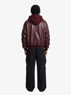 Retro Distressed Washed PU Leather Cotton Jacket