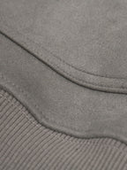 Suede Large Pocket Faux Two-Piece Zipper Short Jacket