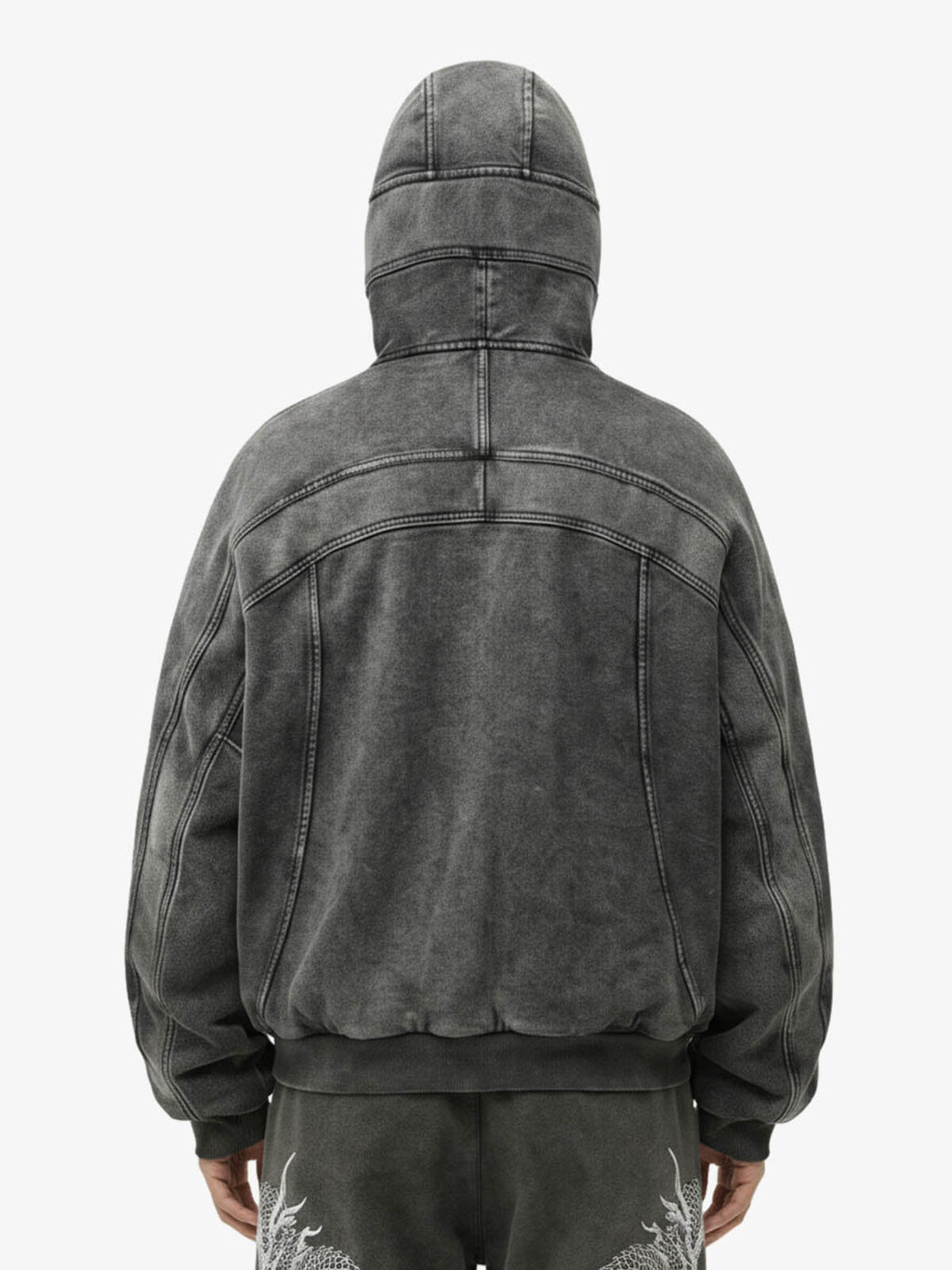 Fleece Retro Zipper Eye-Hood Design Hooded Jacket - 2489