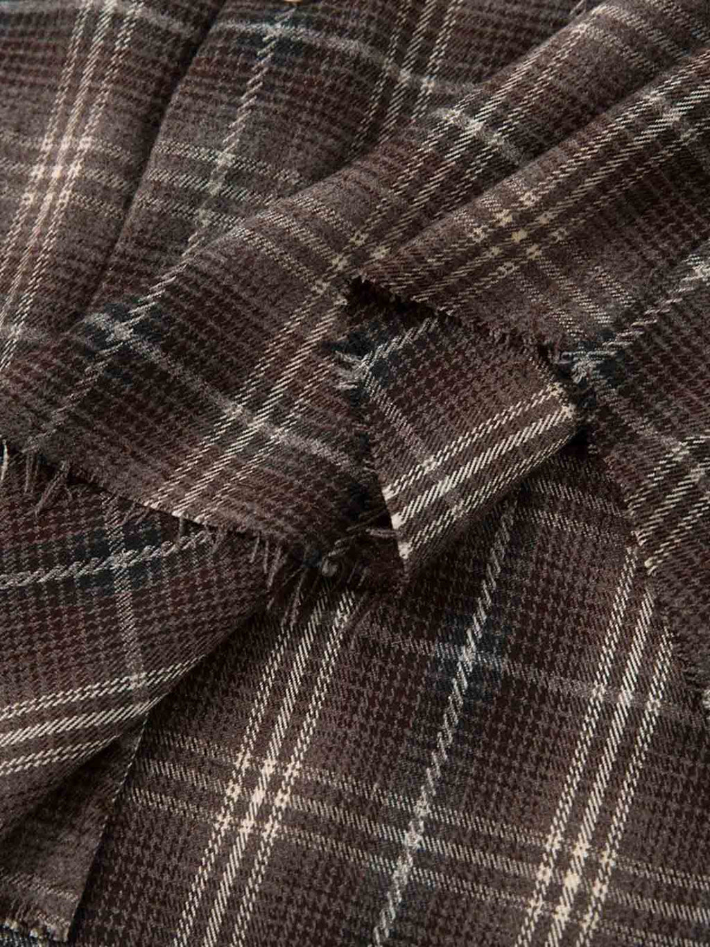 Cotton Street Distressed Plaid Faux Two-Piece Shirt