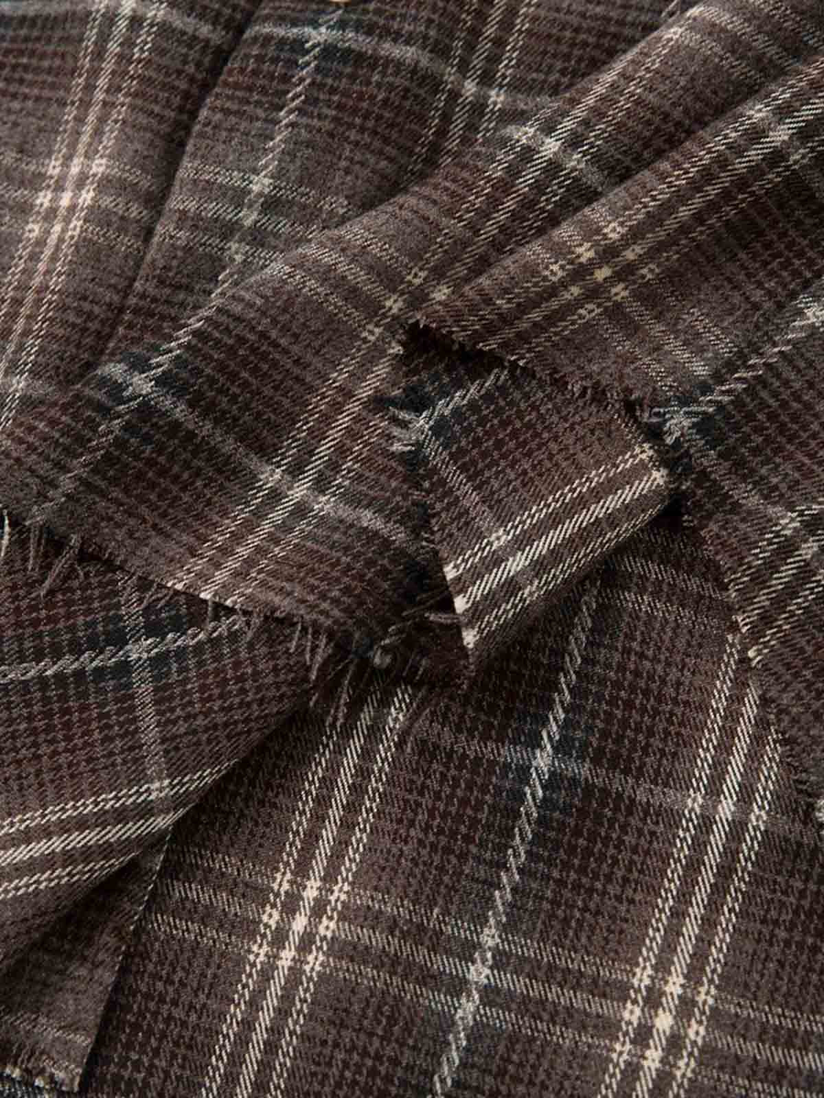 Cotton Street Distressed Plaid Faux Two-Piece Shirt