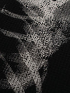 Skeleton Graphic Waffle Sweatshirt - 2495
