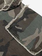 Retro Double Waist Camouflage Barrel Pants - 2555