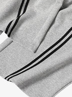 Cotton Web Stitching Letter Print Drawstring Barrel Pants