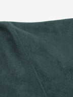 Suede Letter Embroidered Cropped Zip-Up Hoodie