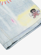 Retro Spray Graffiti Fun Straight Jeans - 2448