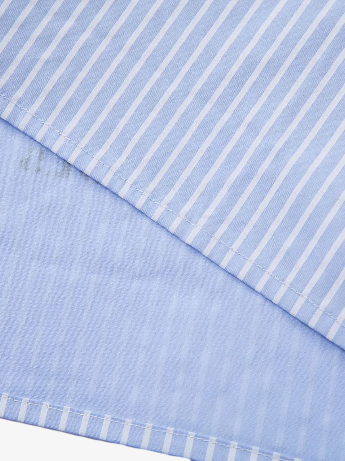 Vintage Illustration Striped Faux Two-Piece Shirt