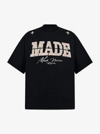 Vintage Patchwork Embroidered Letter T-Shirt