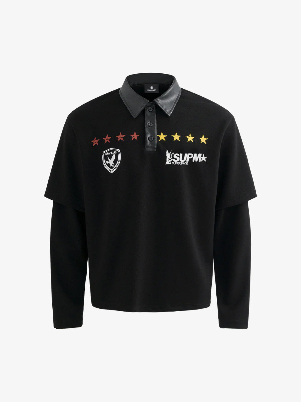 Motorcycle Style Lapel Polo Long Sleeve T-Shirt