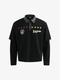 Motorcycle Style Lapel Polo Long Sleeve T-Shirt