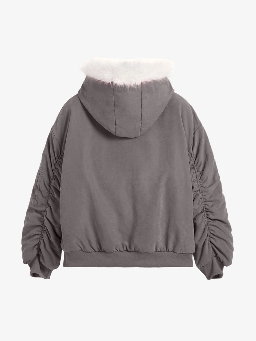 Oversized Reversible Fur Hooded Jacket - 2544