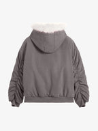 Oversized Reversible Fur Hooded Jacket - 2544