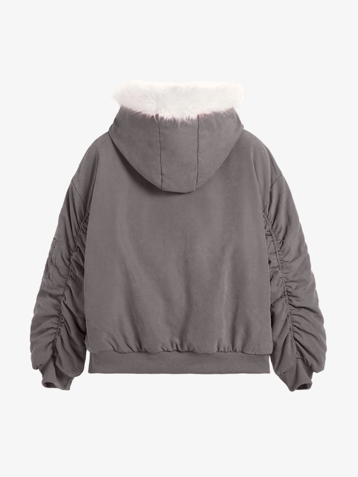 Oversized Reversible Fur Hooded Jacket - 2544