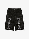 precipice Roman Column Pattern Embroidered Jeans