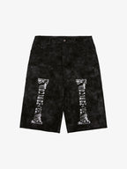 precipice Roman Column Pattern Embroidered Jeans