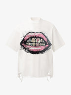 Retro Letter Lip Graphic T-Shirt