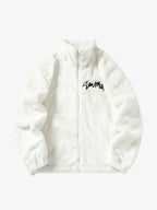 Theprecipice Hip-hop Letter Stand Collar Fur Jacket - 1908