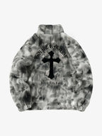 Heavy-Duty Faux Lambswool Tie-Dye Urban Jacket - 1558