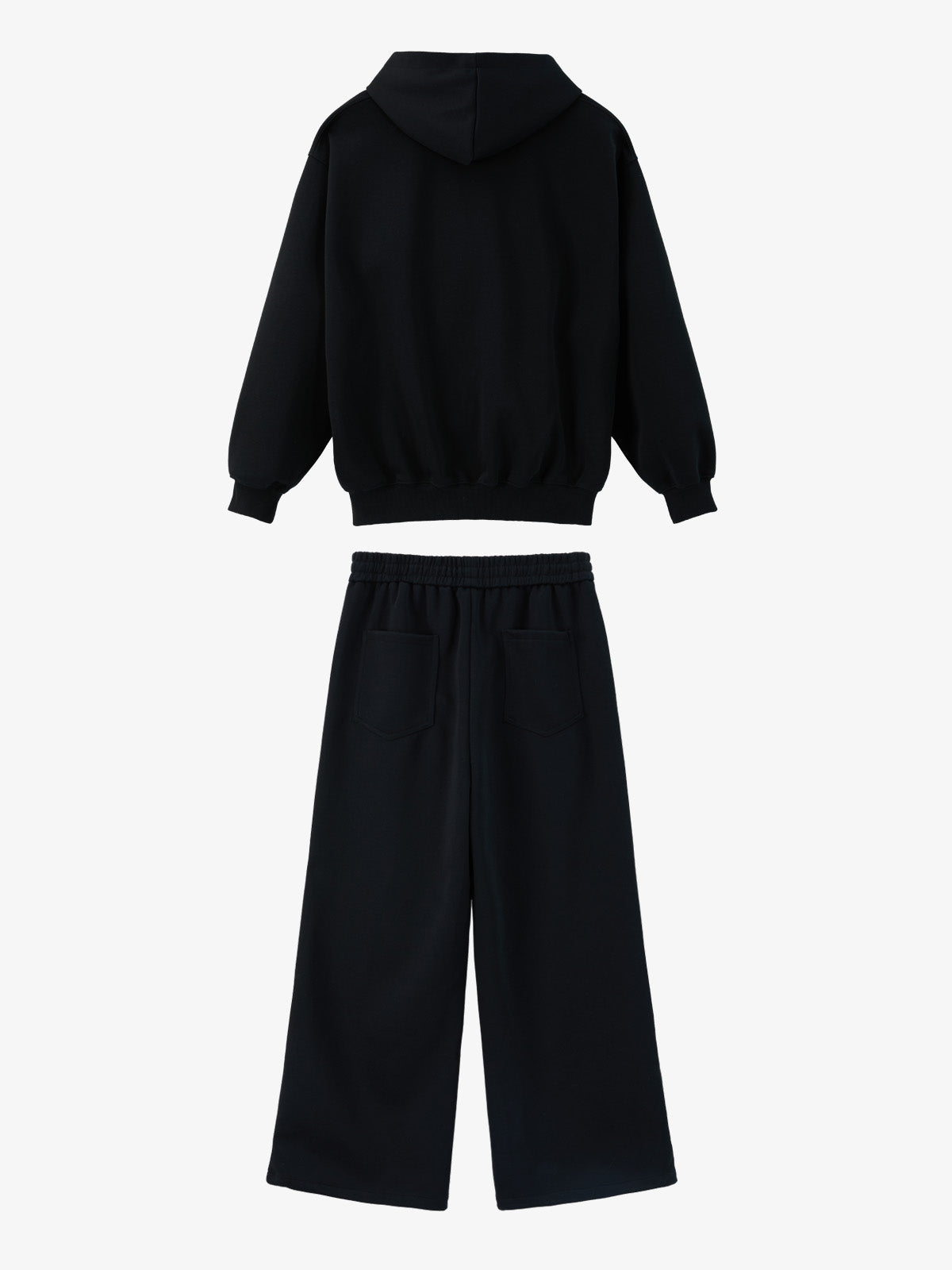 Gothic Letter Cross Embroidery Zip Up Hoodie and Sweatpants Set
