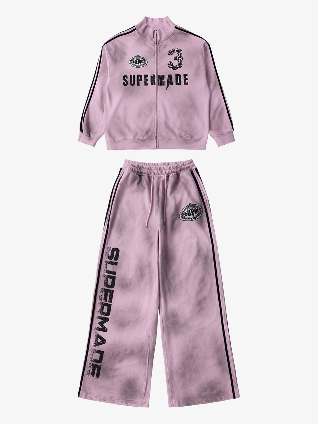 precipice Vintage Distressed NO.3 Stand Collar Tracksuit - 2591