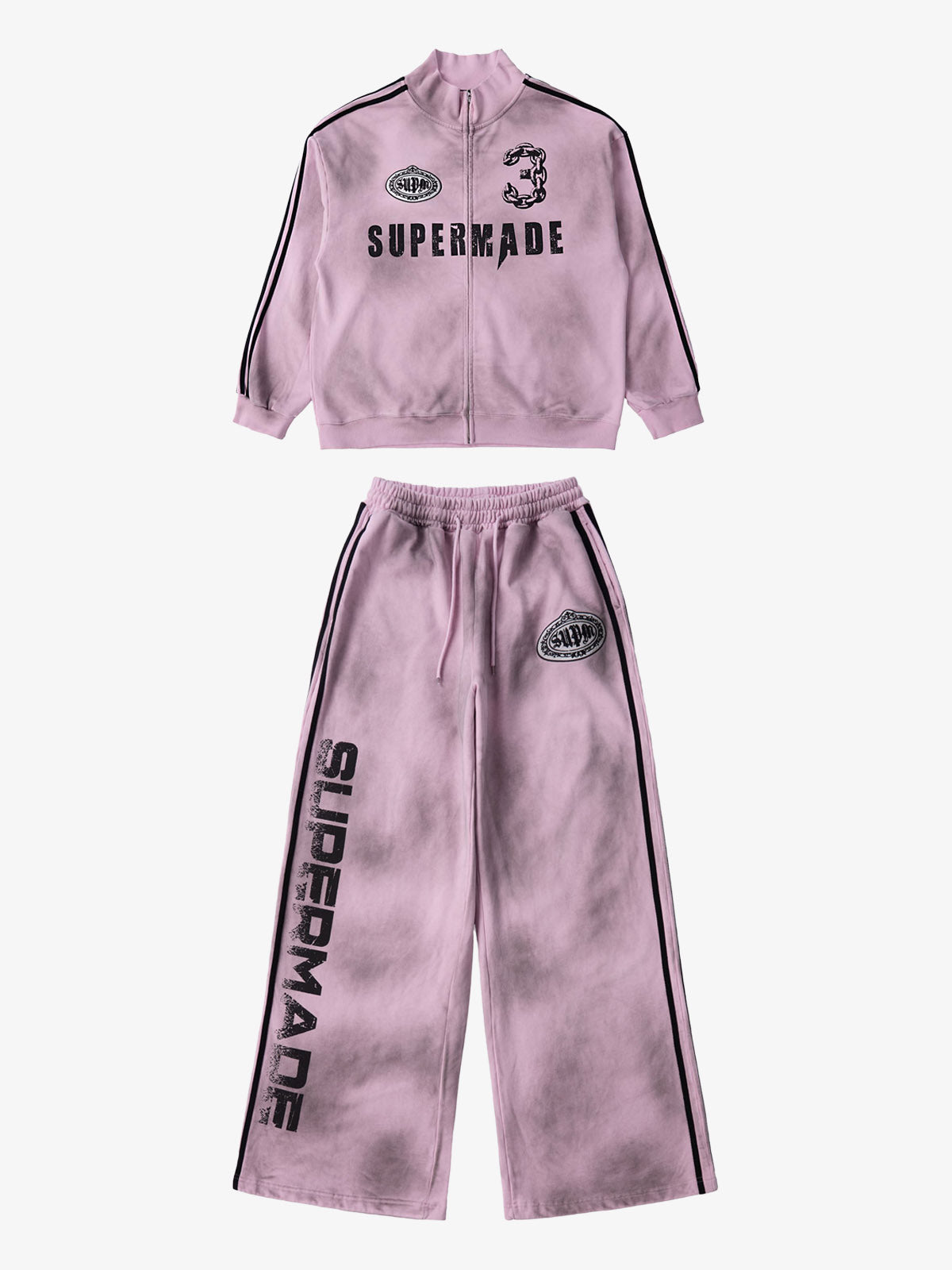 precipice Vintage Distressed NO.3 Stand Collar Tracksuit - 2591