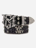 Precipice Rhinestone Skull Belt - 1668